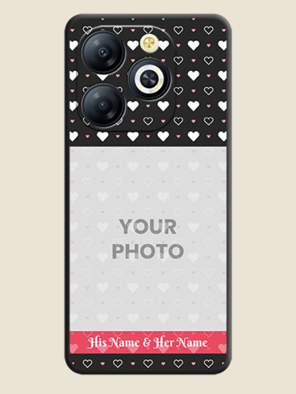 Custom White Color Love Symbols with Text Design on Photo On Space Black Custom Soft Matte Mobile Back Cover - Smart 8 HD - alternate view