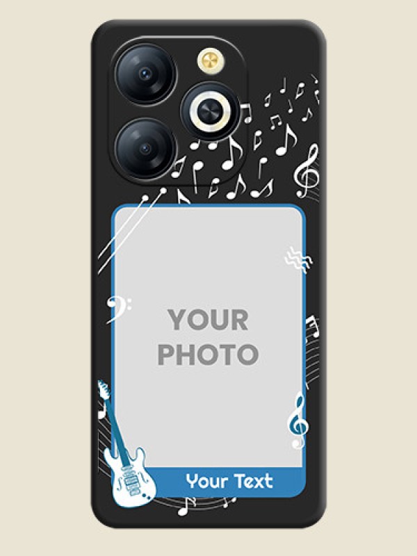 Custom Musical Theme Design with Text on Photo On Space Black Custom Soft Matte Mobile Back Cover - Smart 8 HD - alternate view