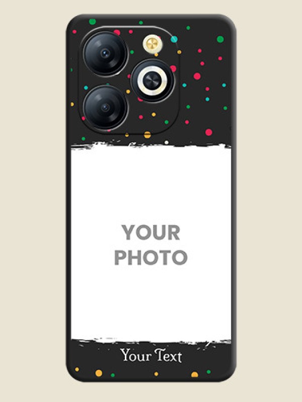Custom Multicolor Dotted Pattern with Text On Space Black Custom Soft Matte Mobile Back Cover - Smart 8 HD - alternate view