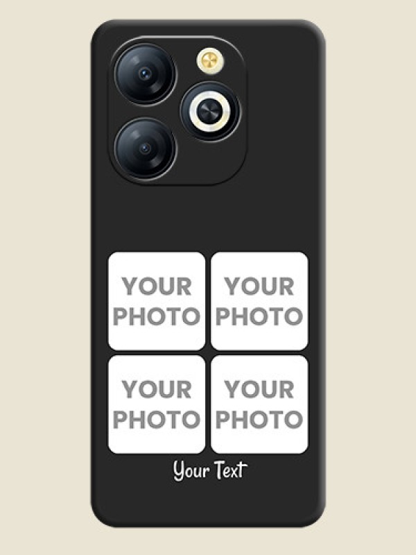 Custom Floral Art with 6 Image Holder on Photo On Space Black Custom Soft Matte Mobile Back Cover - Smart 8 HD - alternate view