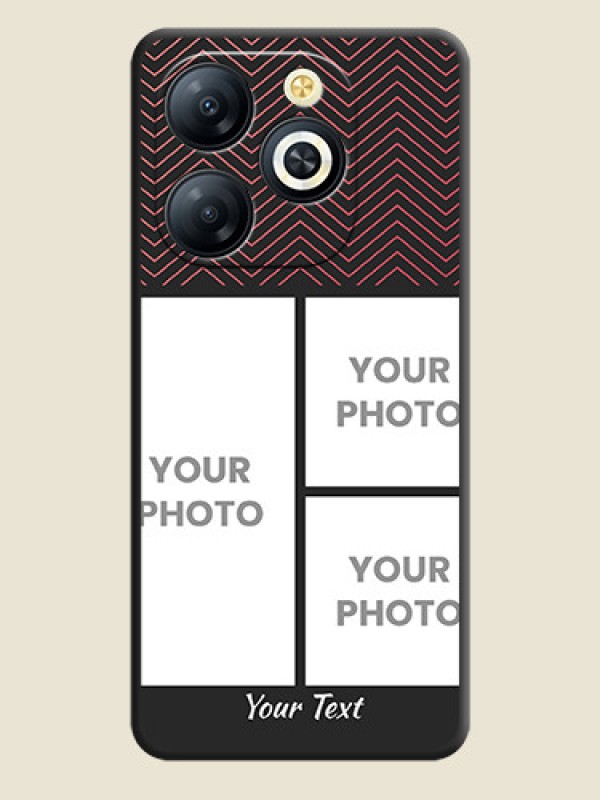 Custom Wave Pattern with 3 Image Holder On Space Black Custom Soft Matte Mobile Back Cover - Smart 8 HD - alternate view