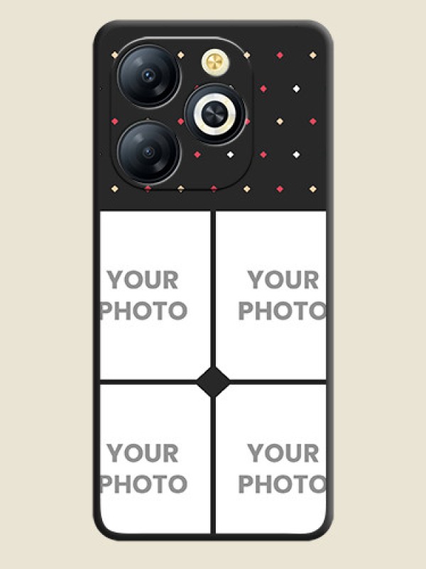 Custom Multicolor Dotted Pattern with 4 Image Holder On Space Black Custom Soft Matte Mobile Back Cover - Smart 8 HD - alternate view