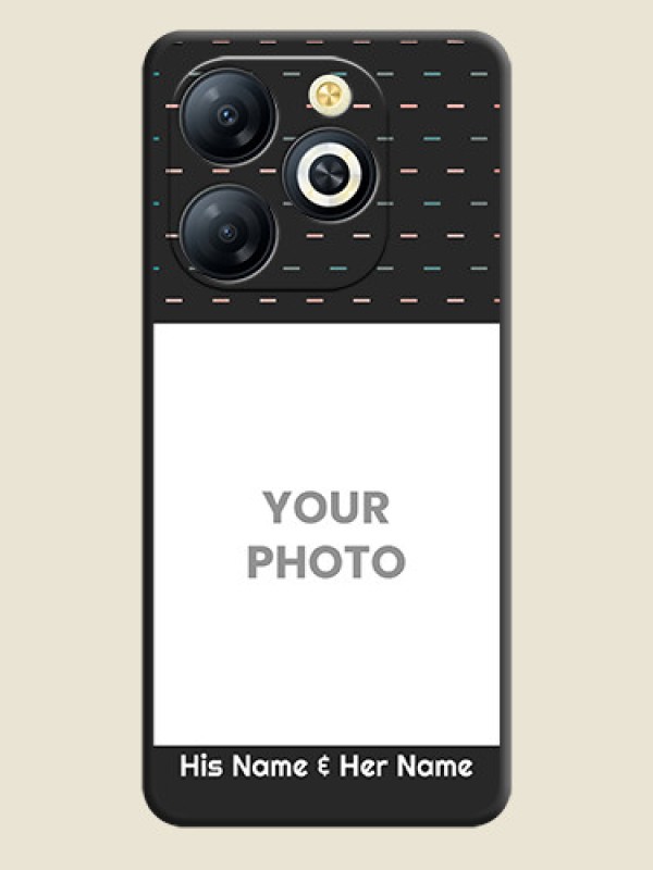 Custom Line Pattern Design with Text On Space Black Custom Soft Matte Mobile Back Cover - Smart 8 HD - alternate view