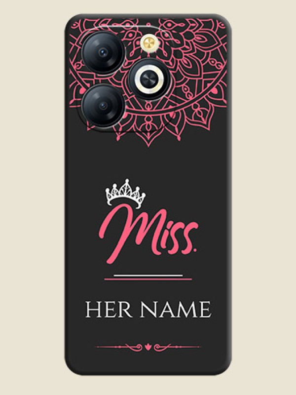 Custom Mrs Name with Floral Design On Space Black Custom Soft Matte Mobile Back Cover - Smart 8 HD - alternate view
