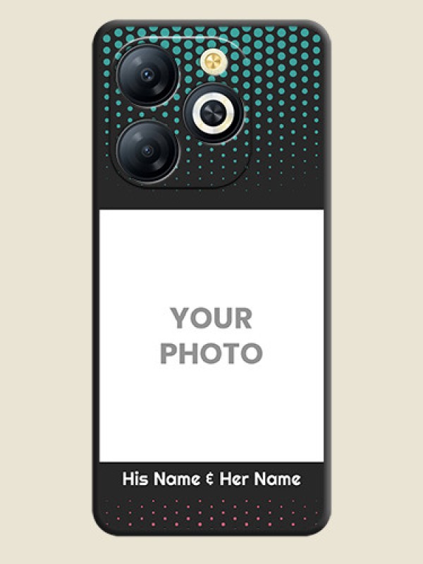 Custom Faded Dots with Grunge Photo Frame and Text On Space Black Custom Soft Matte Mobile Back Cover - Smart 8 HD - alternate view
