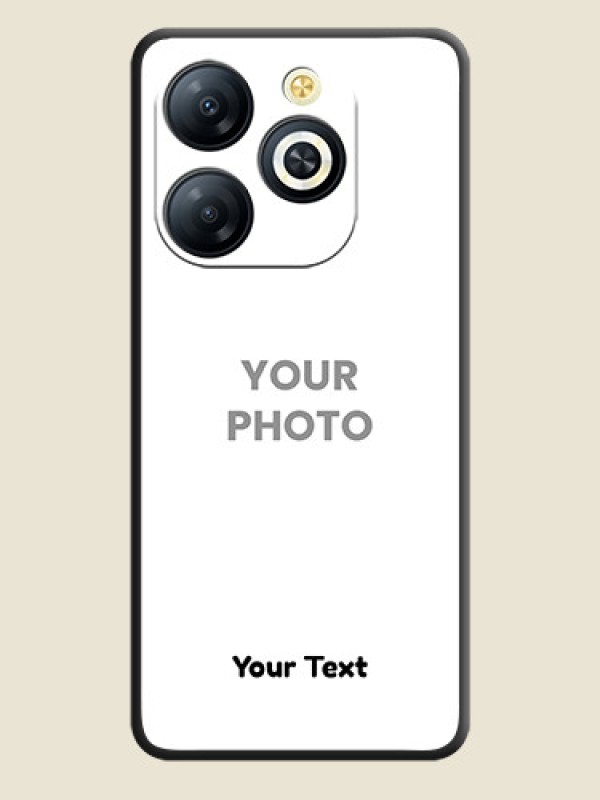 Custom Full Single Pic Upload With Text On Space Black Custom Soft Matte Mobile Back Cover - Smart 8 HD - alternate view