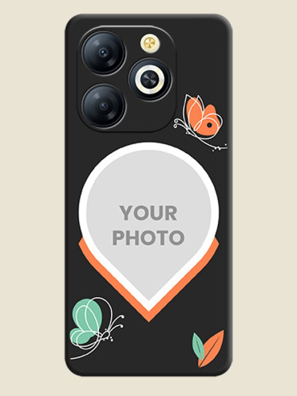 Custom Upload Pic With Simple Butterly Design On Space Black Custom Soft Matte Mobile Back Cover - Smart 8 HD - alternate view