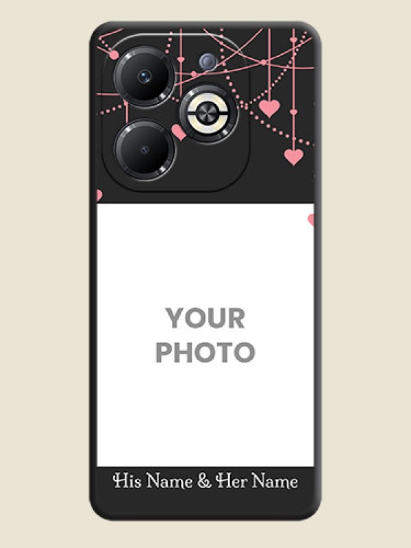 Custom Pink Love Hangings with Text On Space Black Custom Soft Matte Mobile Back Cover - Infinix Smart 8 Plus - alternate view