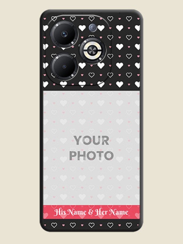 Custom White Color Love Symbols with Text Design on Photo On Space Black Custom Soft Matte Mobile Back Cover - Infinix Smart 8 Plus - alternate view