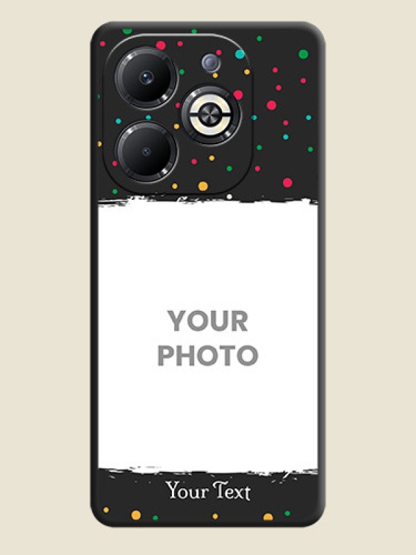 Custom Multicolor Dotted Pattern with Text On Space Black Custom Soft Matte Mobile Back Cover - Infinix Smart 8 Plus - alternate view