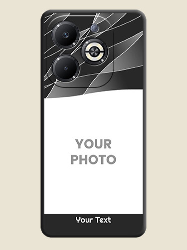 Custom Mixed Wave Lines on Photo On Space Black Custom Soft Matte Mobile Back Cover - Infinix Smart 8 Plus - alternate view