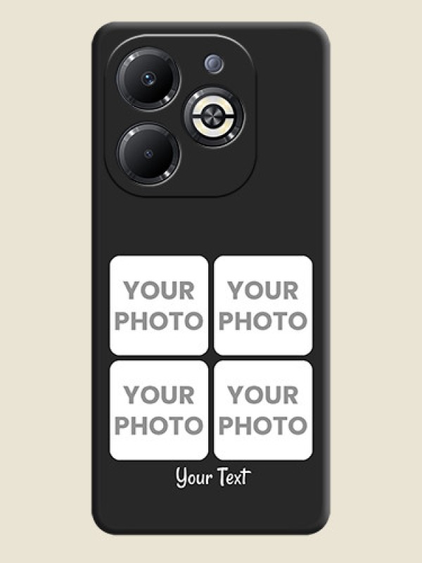 Custom Floral Art with 6 Image Holder on Photo On Space Black Custom Soft Matte Mobile Back Cover - Infinix Smart 8 Plus - alternate view