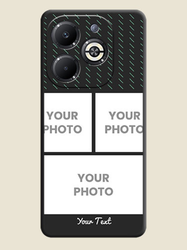 Custom Cross Dotted Pattern with 2 Image Holder On Space Black Custom Soft Matte Mobile Back Cover - Infinix Smart 8 Plus - alternate view