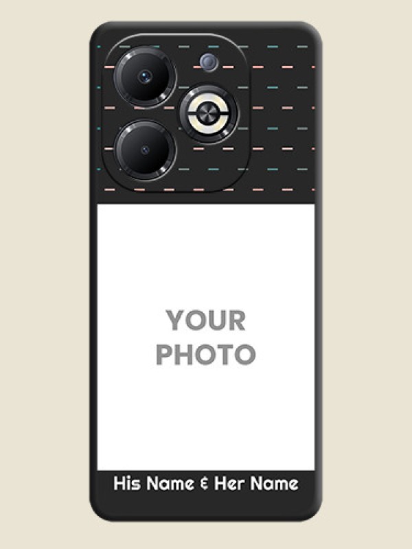 Custom Line Pattern Design with Text On Space Black Custom Soft Matte Mobile Back Cover - Infinix Smart 8 Plus - alternate view