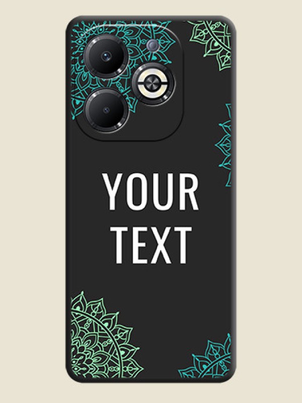 Custom Your Name with Floral Design On Space Black Custom Soft Matte Mobile Back Cover - Infinix Smart 8 Plus - alternate view