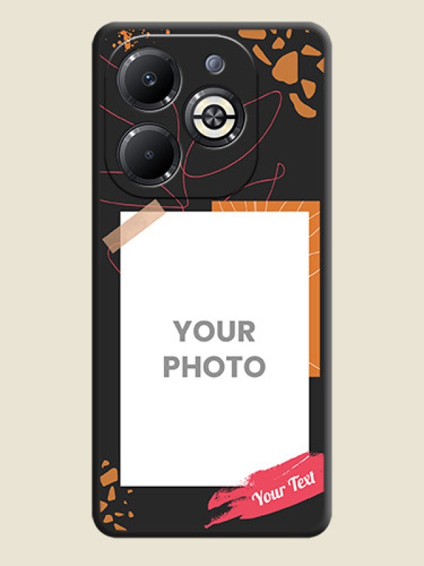 Custom Orange Photo Frame On Space Black Custom Soft Matte Mobile Back Cover - Infinix Smart 8 Plus - alternate view