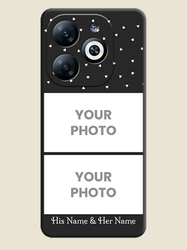 Custom Miniature Love Symbols with Name on Space Black Custom Soft Matte Back Cover - Infinix Smart 8 - alternate view