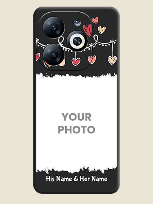 Custom Pink Love Hangings with Name on Space Black Custom Soft Matte Phone Cases - Infinix Smart 8 - alternate view