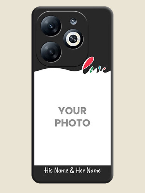 Custom Fall in Love Pattern with Picture - Photo on Space Black Soft Matte Mobile Case - Infinix Smart 8 - alternate view