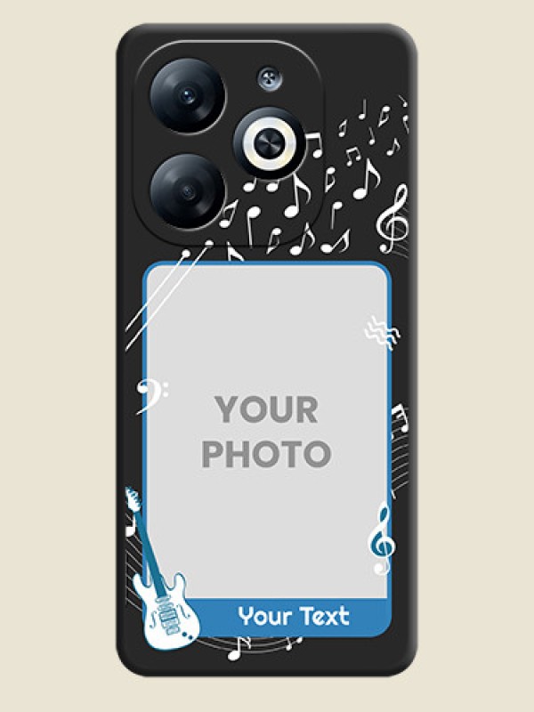 Custom Musical Theme Design with Text - Photo on Space Black Soft Matte Mobile Case - Infinix Smart 8 - alternate view