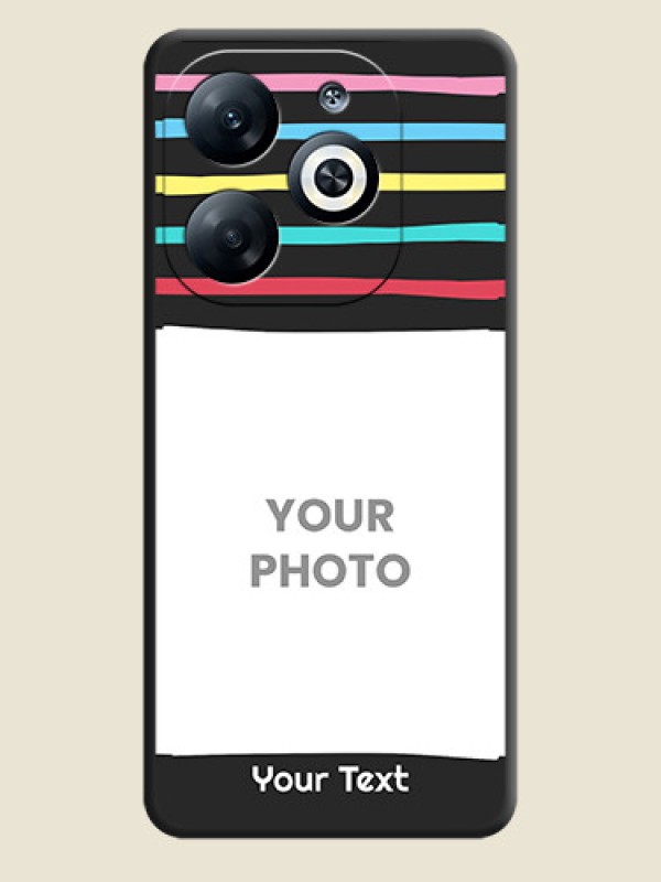Custom Multicolor Lines with Image on Space Black Personalized Soft Matte Phone Covers - Infinix Smart 8 - alternate view