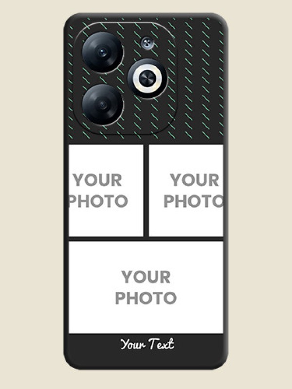 Custom Cross Dotted Pattern with 2 Image Holder on Personalised Space Black Soft Matte Cases - Infinix Smart 8 - alternate view