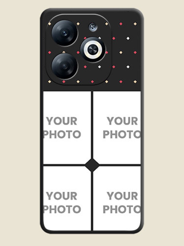 Custom Multicolor Dotted Pattern with 4 Image Holder on Space Black Custom Soft Matte Phone Cases - Infinix Smart 8 - alternate view