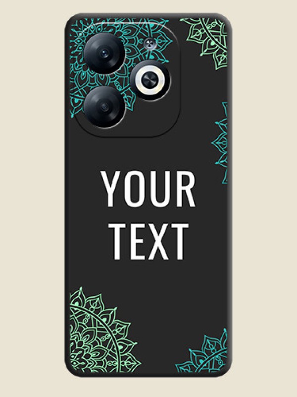 Custom Your Name with Floral Design on Space Black Custom Soft Matte Back Cover - Infinix Smart 8 - alternate view