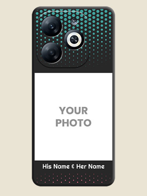 Custom Faded Dots with Grunge Photo Frame and Text on Space Black Custom Soft Matte Phone Cases - Infinix Smart 8 - alternate view