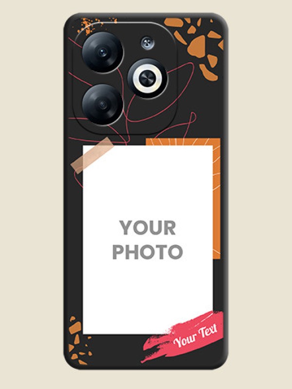 Custom Orange Photo Frame on Space Black Custom Soft Matte Phone Back Cover - Infinix Smart 8 - alternate view