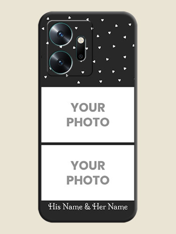 Custom Miniature Love Symbols with Name on Space Black Custom Soft Matte Back Cover - Infinix Zero 20 - alternate view
