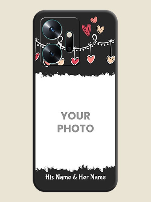Custom Pink Love Hangings with Name on Space Black Custom Soft Matte Phone Cases - Infinix Zero 20 - alternate view