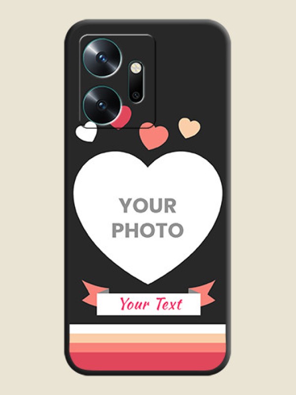 Custom Love Shaped Photo with Colorful Stripes on Personalised Space Black Soft Matte Cases - Infinix Zero 20 - alternate view