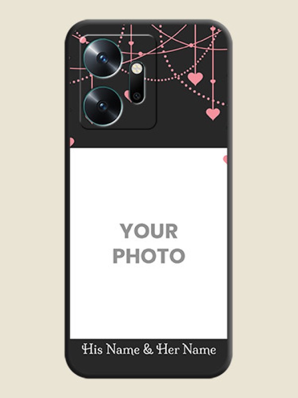Custom Pink Love Hangings with Text on Space Black Custom Soft Matte Back Cover - Infinix Zero 20 - alternate view