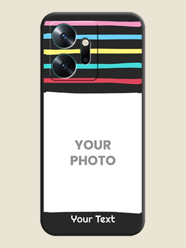Custom Multicolor Lines with Image on Space Black Personalized Soft Matte Phone Covers - Infinix Zero 20 - alternate view