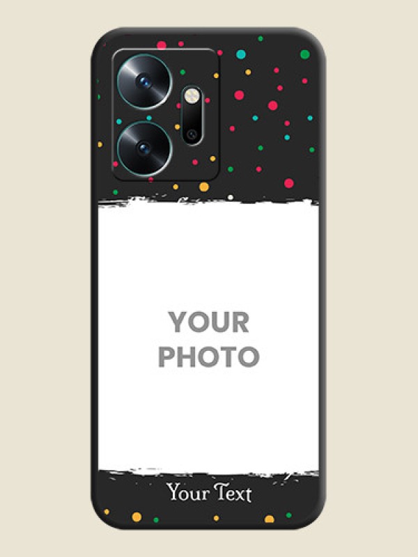 Custom Multicolor Dotted Pattern with Text on Space Black Custom Soft Matte Phone Back Cover - Infinix Zero 20 - alternate view