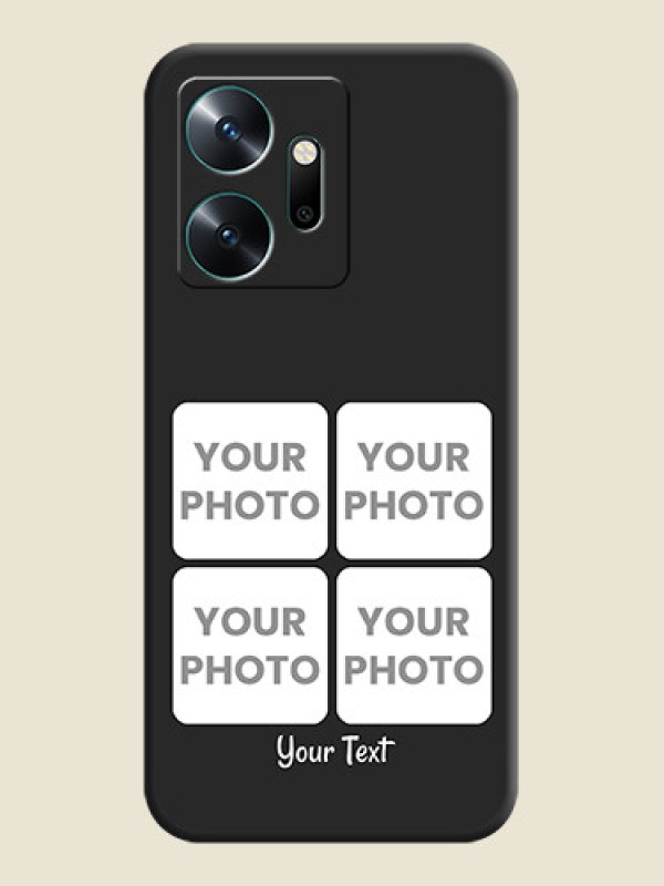 Custom Floral Art with 6 Image Holder - Photo on Space Black Soft Matte Mobile Case - Infinix Zero 20 - alternate view