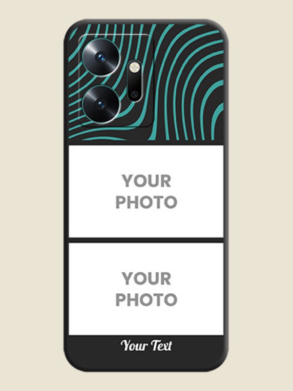 Custom Wave Pattern with 2 Image Holder on Space Black Personalized Soft Matte Phone Covers - Infinix Zero 20 - alternate view