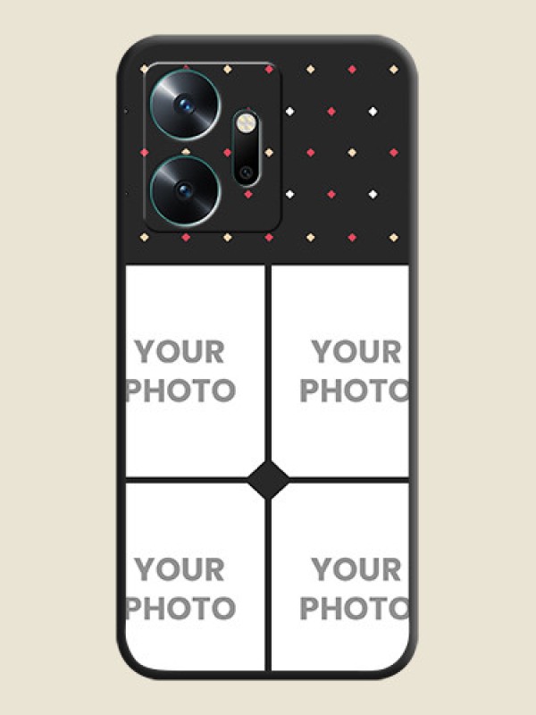 Custom Multicolor Dotted Pattern with 4 Image Holder on Space Black Custom Soft Matte Phone Cases - Infinix Zero 20 - alternate view