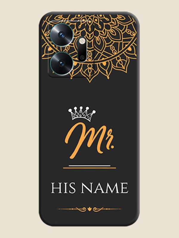 Custom Mr Name with Floral Design on Personalised Space Black Soft Matte Cases - Infinix Zero 20 - alternate view
