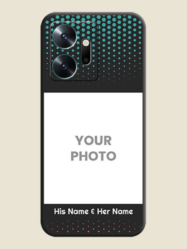 Custom Faded Dots with Grunge Photo Frame and Text on Space Black Custom Soft Matte Phone Cases - Infinix Zero 20 - alternate view