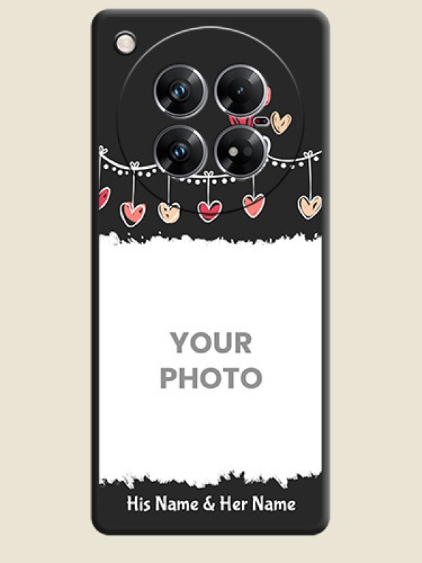 Custom Pink Love Hangings with Name On Space Black Custom Soft Matte Mobile Back Cover - Infinix Zero 40 5G - alternate view