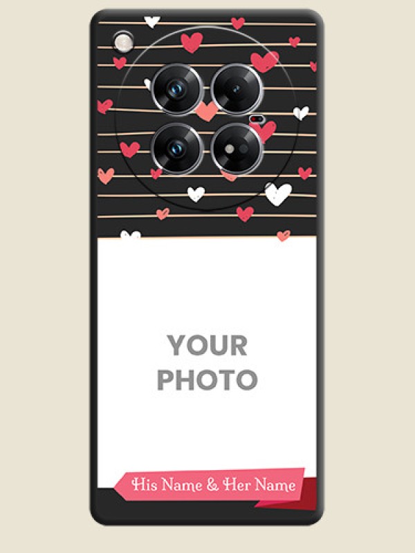 Custom Love Pattern with Name on Pink Ribbon on Photo On Space Black Custom Soft Matte Mobile Back Cover - Infinix Zero 40 5G - alternate view