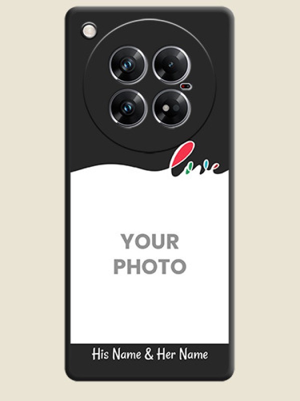 Custom Fall in Love Pattern with Picture on Photo On Space Black Custom Soft Matte Mobile Back Cover - Infinix Zero 40 5G - alternate view