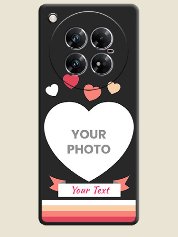 Custom Love Shaped Photo with Colorful Stripes On Space Black Custom Soft Matte Mobile Back Cover - Infinix Zero 40 5G - alternate view