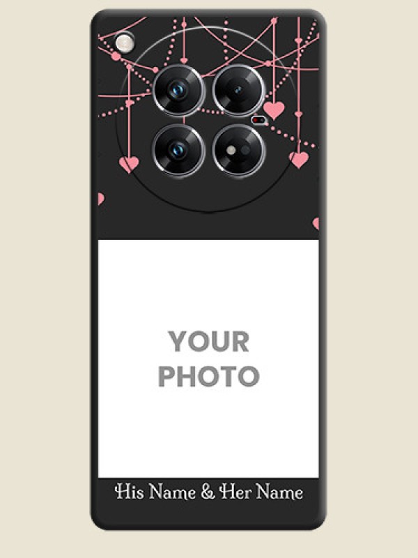 Custom Pink Love Hangings with Text On Space Black Custom Soft Matte Mobile Back Cover - Infinix Zero 40 5G - alternate view