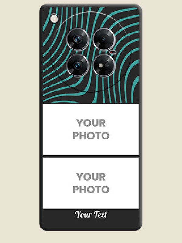 Custom Wave Pattern with 2 Image Holder On Space Black Custom Soft Matte Mobile Back Cover - Infinix Zero 40 5G - alternate view