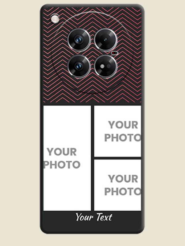 Custom Wave Pattern with 3 Image Holder On Space Black Custom Soft Matte Mobile Back Cover - Infinix Zero 40 5G - alternate view