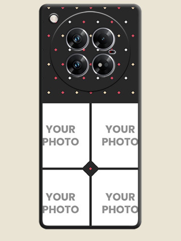 Custom Multicolor Dotted Pattern with 4 Image Holder On Space Black Custom Soft Matte Mobile Back Cover - Infinix Zero 40 5G - alternate view