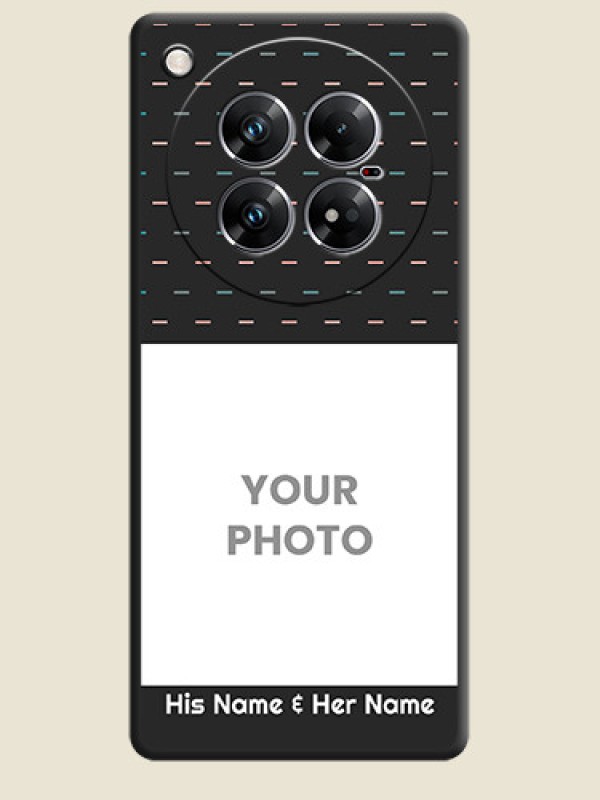 Custom Line Pattern Design with Text On Space Black Custom Soft Matte Mobile Back Cover - Infinix Zero 40 5G - alternate view